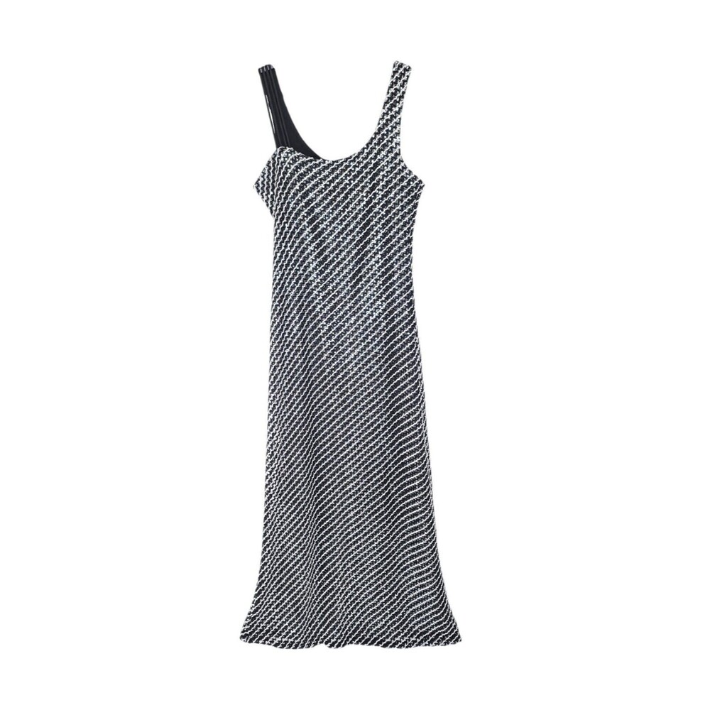 Dalia Dress Womens Medium Vintage Maxi Long Sleeveless Sequin Y2K Zip Lined